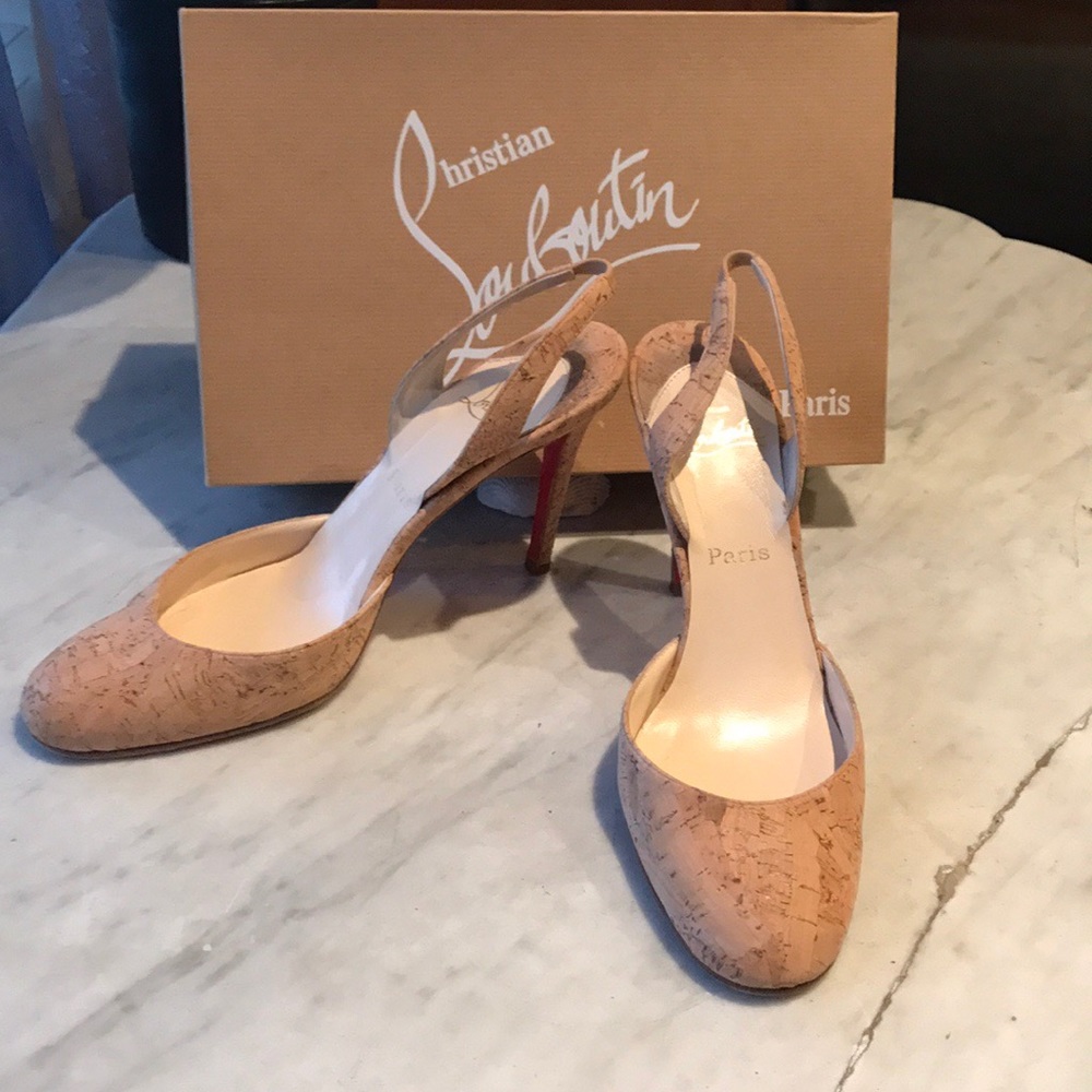 Christian Louboutin Cork Slingbacks